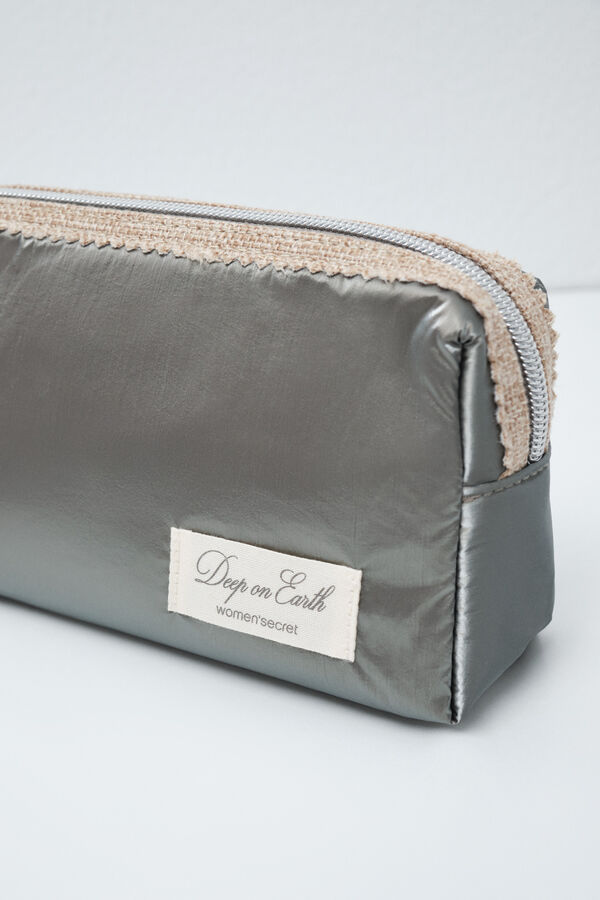 Women'secret Grey small puffer vanity case beige