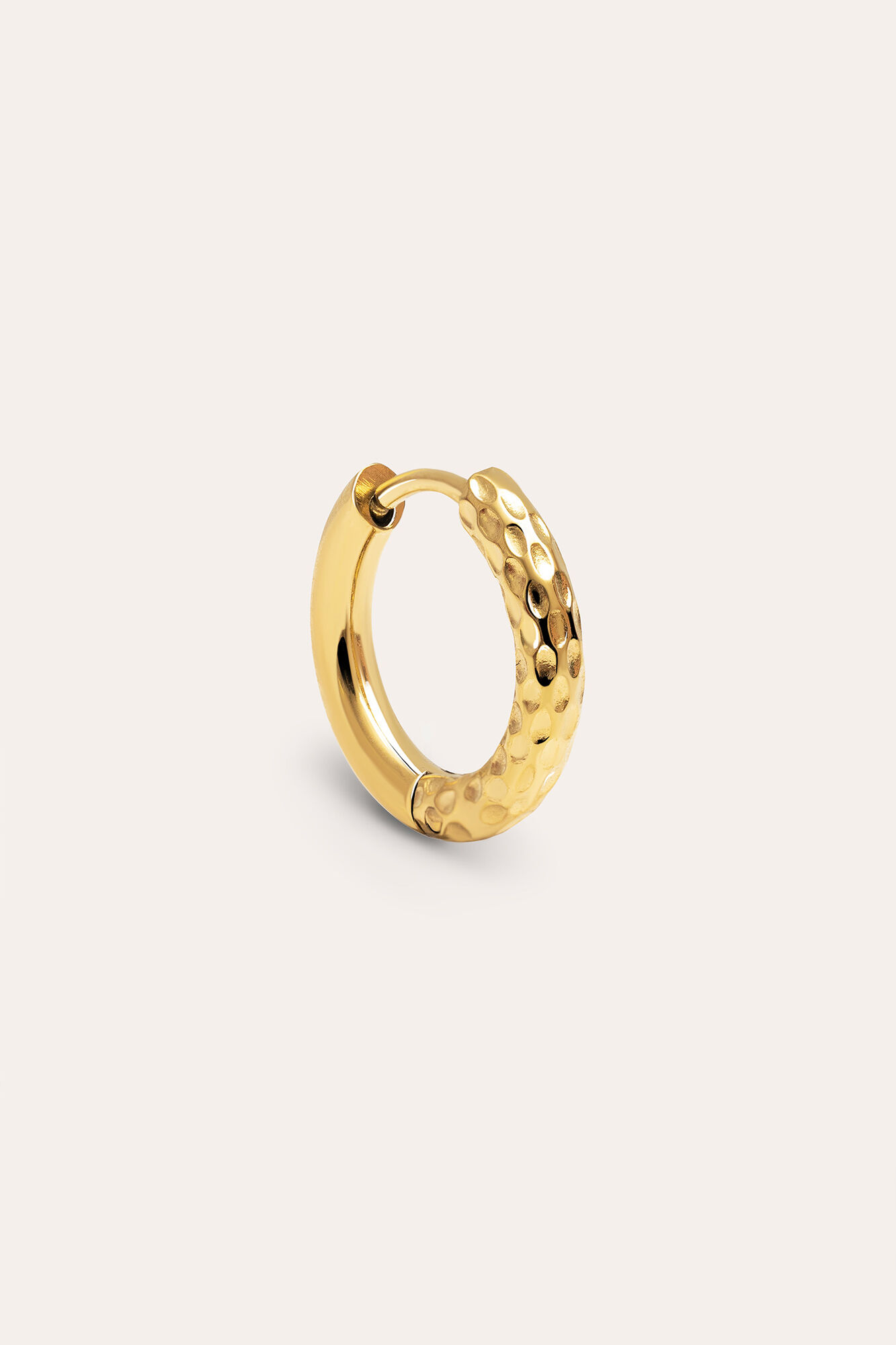 Singularu Loser Ohrring River S Hoop aus vergoldetem Stahl