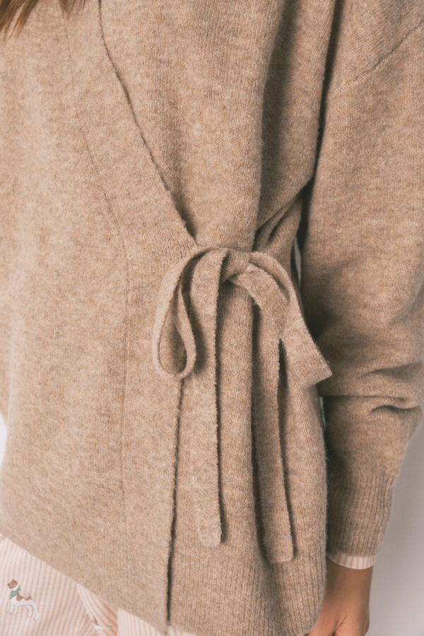 Women'secret Pink knit short plain cardigan nude