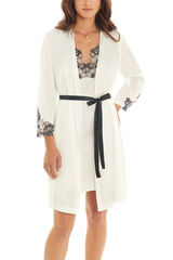 Ivette Bridal Bata corta crepe serenity marfil