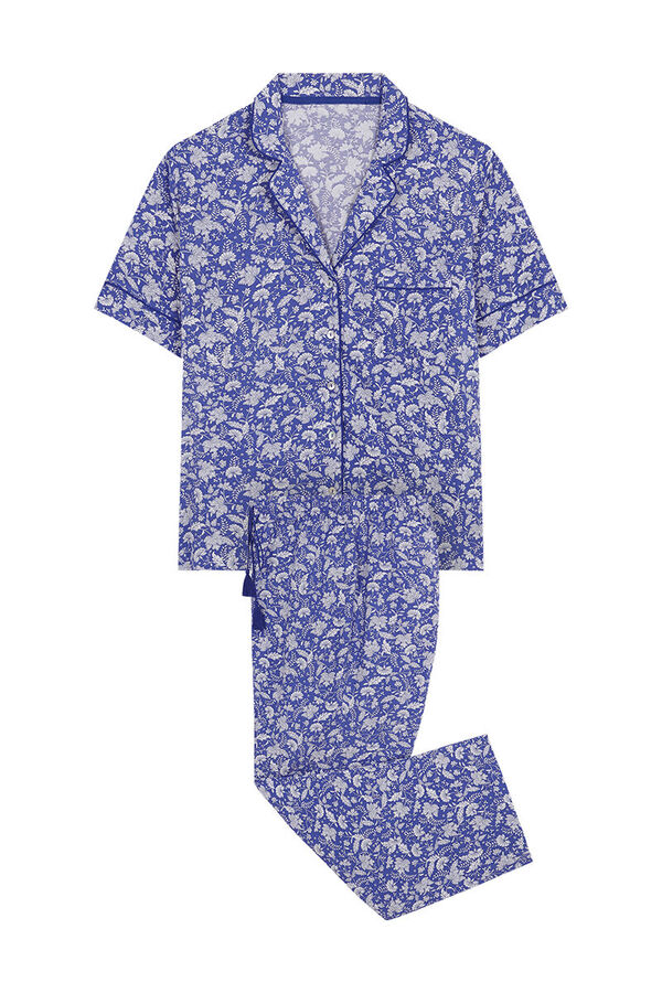 Womensecret Plava pidžama košulja s uzorkom S uzorkom