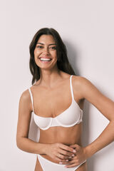 Women'secret White classic padded cotton bra BEAUTIFUL beige