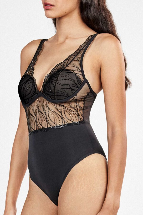 Gisela Body bralette com copa preto