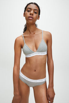 Womensecret Calvin Klein cotton triangle top with distinctive waistband grey