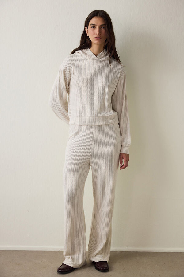 Penti Sudadera con capucha de punto trenzado. beige