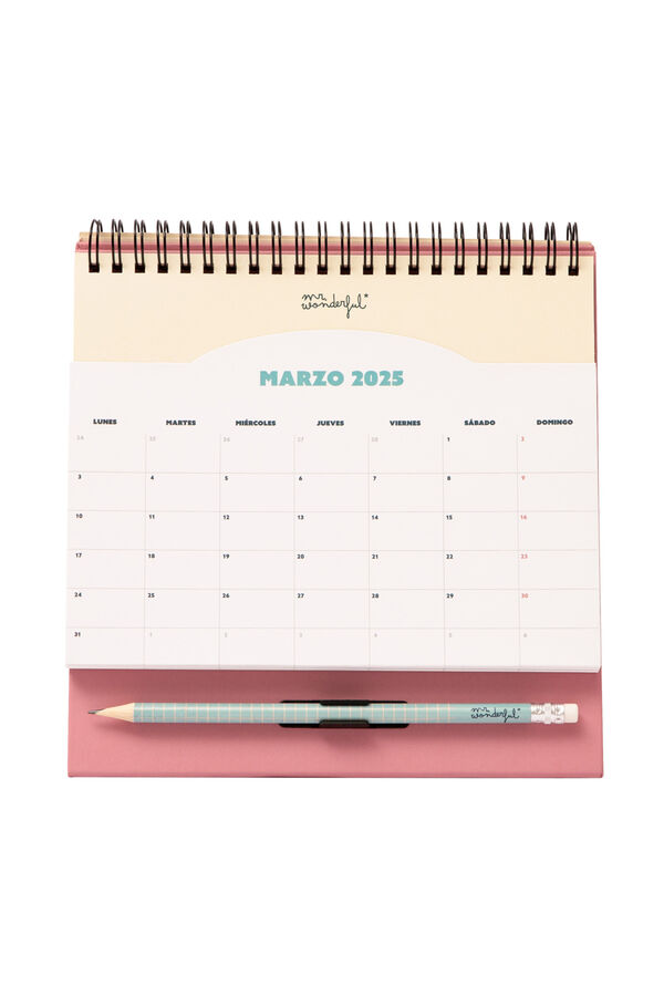 Mr. Wonderful 2025 Desk Calendar with pocket to Enjoy Your Happy Moments printed