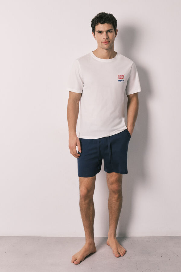 Women'secret Vermouth cotton men's short pyjamas beige