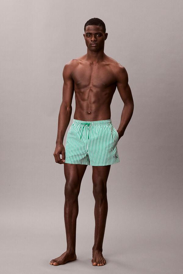 Calvin Klein Ba&ntilde;ador corto rayas cord&oacute;n verde