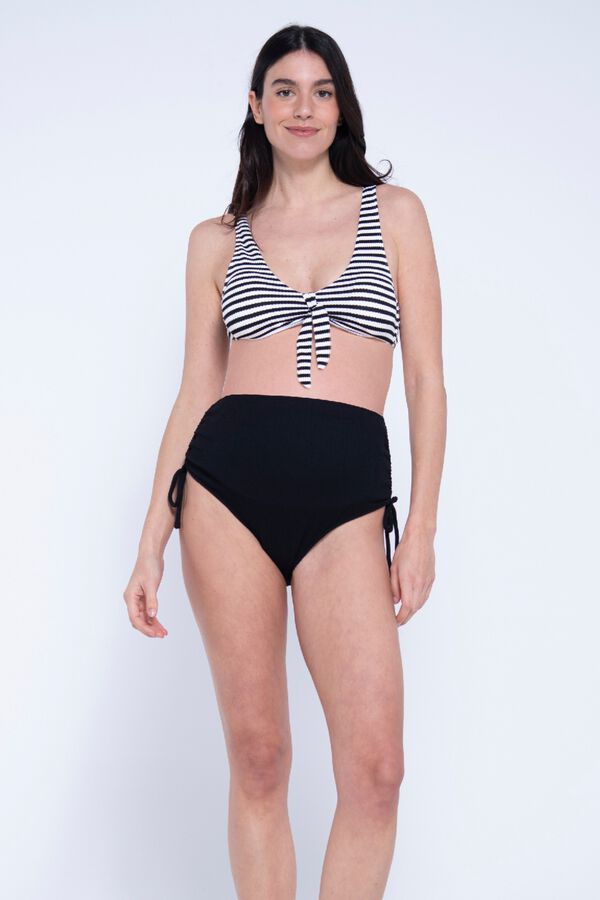 Ohma! Gestreifter Umstandsbikini mit Texturmix mit Print