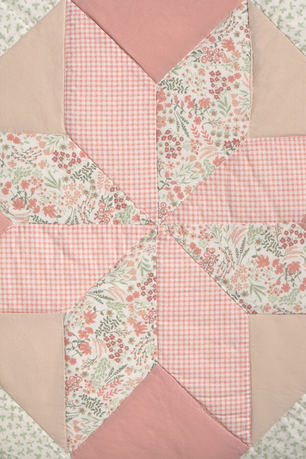 Textura Kissenbezug aus Baumwoll-Patchwork Rosa