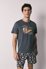 Women'secret Hotwheels cotton short men's pyjamas grey