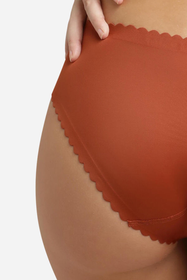 DIM Microfibre and lace classic panty nude