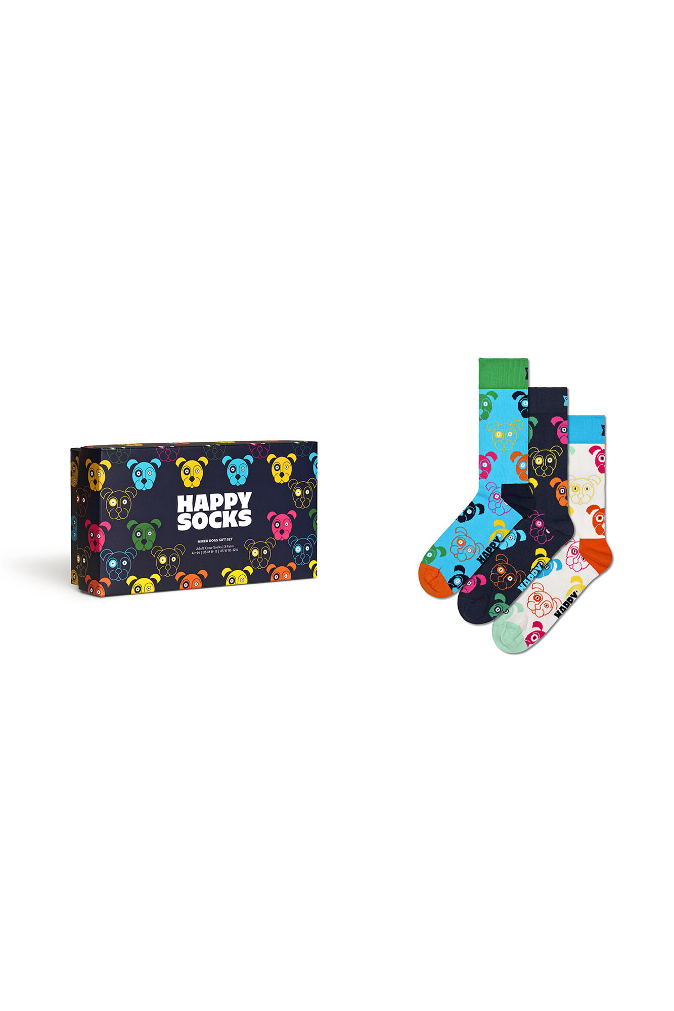 Happy Socks Pack de 3 calcetines mixtos de perros