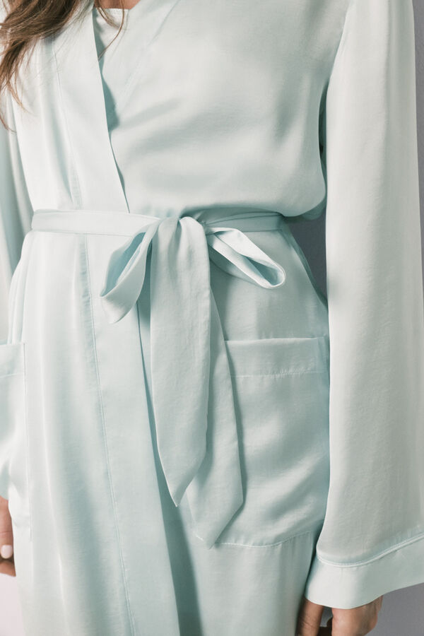 Women'secret Green satin midi robe green