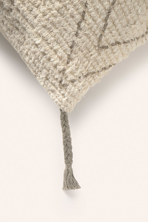 Calma House Stone cotton ethnic square cushion cover Mayo 60x60 grey