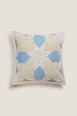 Textura Funda coj&iacute;n patchwork flores azul