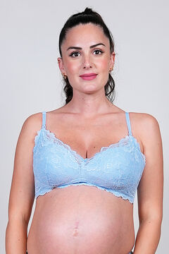 Womensecret Sujetador maternity de lactancia de encaje azul