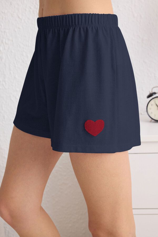 Trendyol Conjunto de pijama corto coraz&oacute;n azul