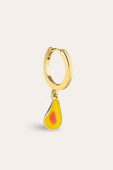Womensecret Single Avocado gold-plated silver avocado hoop earring Žuta