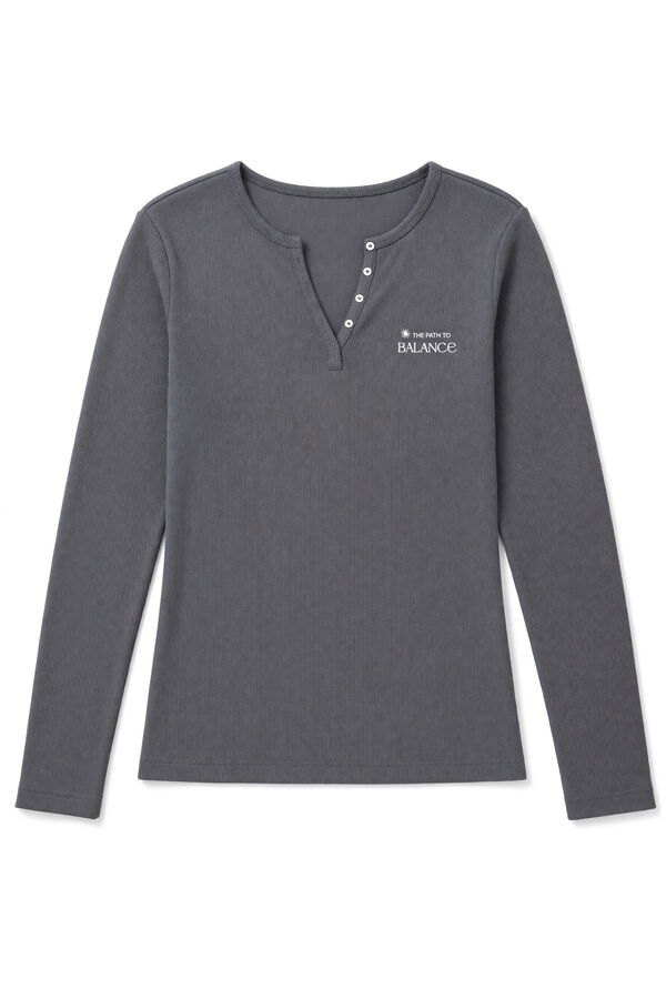 Women'secret Camiseta manga larga algod&oacute;n gris gris