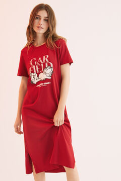 Womensecret Camisa de dormir 100% algodão do Garfield vermelho