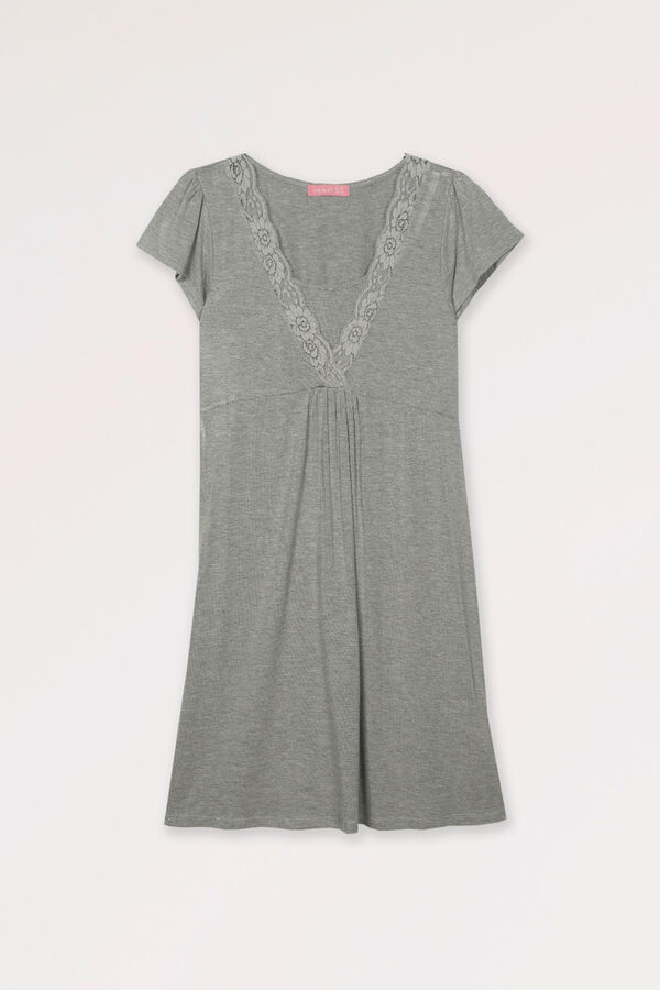 Womensecret Short-sleeved nursing nightgown grey