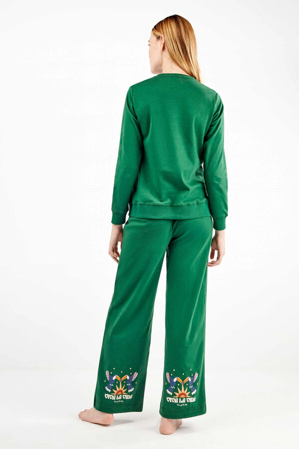 Gisela Conjunto sudadera y pantal&oacute;n Frida Kahlo verde