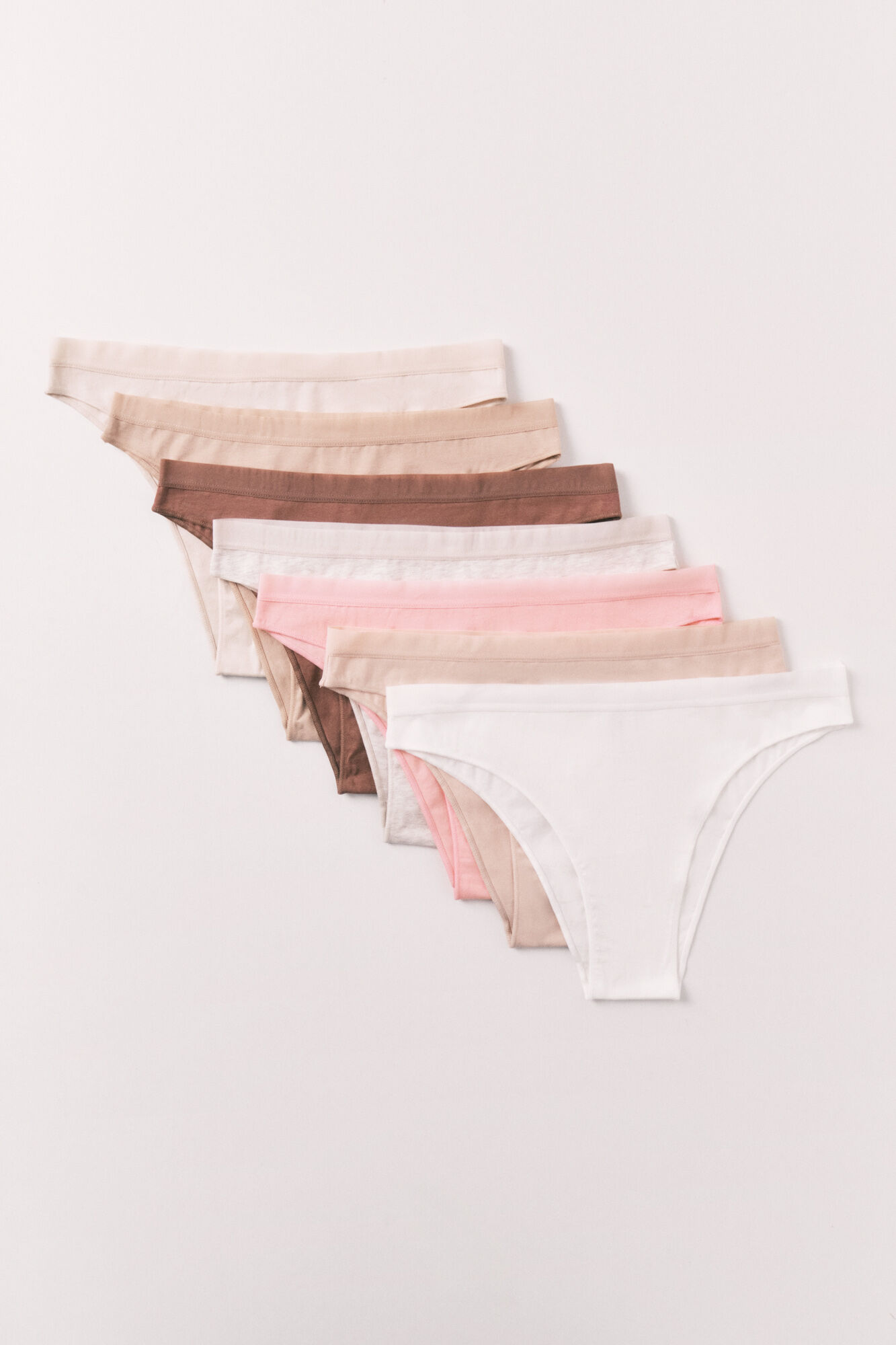 Women'secret Neutral plain cotton 7-pack Brazilian panties