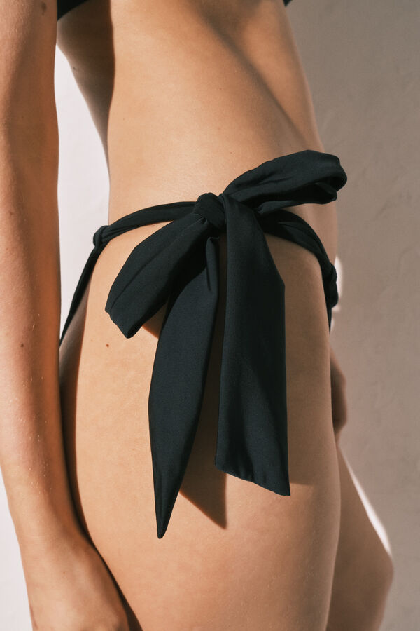 Women'secret Black curtain bikini bottoms black