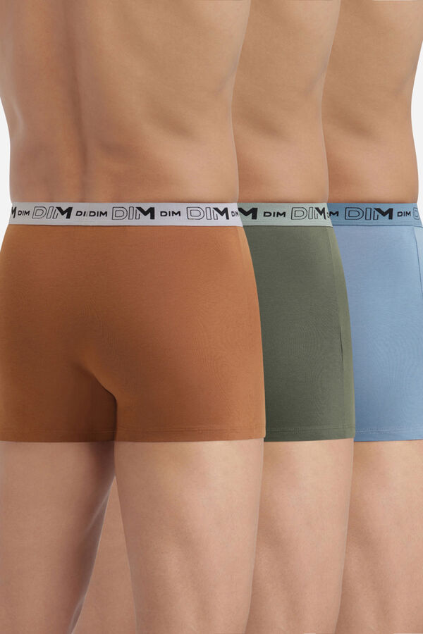 DIM Pack de 3 boxers algod&oacute;n el&aacute;stico org&aacute;nico multicolor