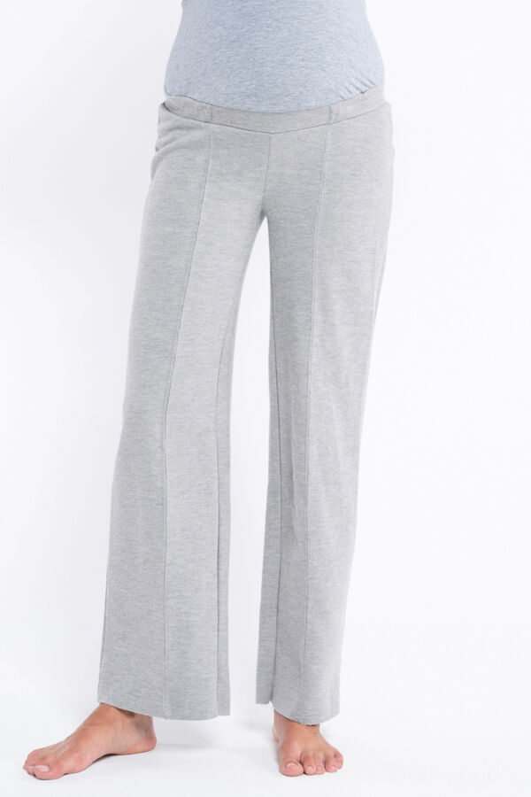 Ohma! Pantal&oacute;n premam&aacute; de punto con costuras gris