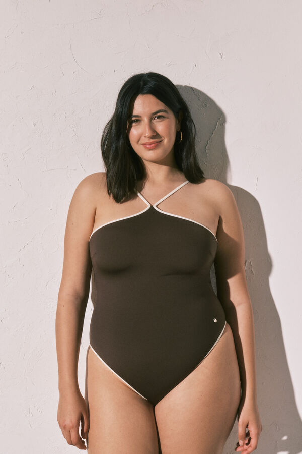 Women'secret Brown shaping halterneck swimwear brown