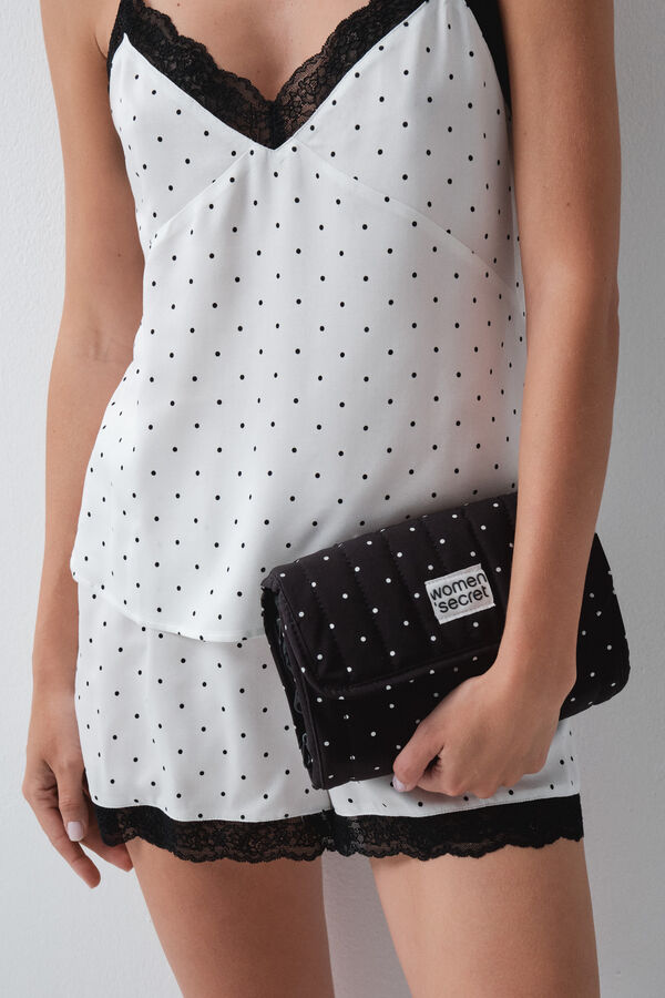 Women'secret Black polka-dots vanity case wallet pack black