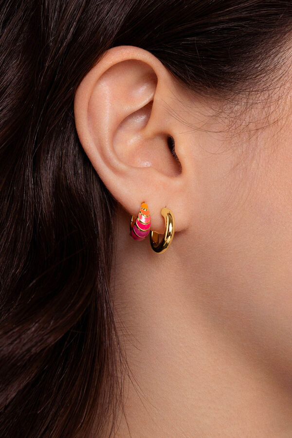 Womensecret Single Sunset Scales gold-plated hoop earring rávasalt mintás