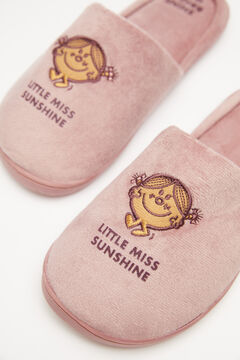 Womensecret Mr Men & Little Miss velour slippers pink