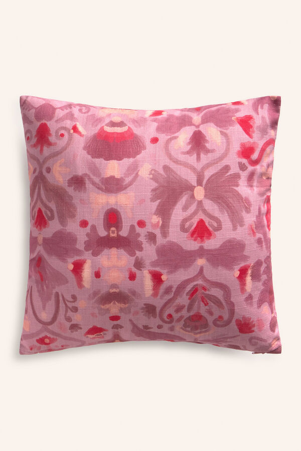 Calma House Funda de coj&iacute;n cuadrada con estampado floral Pina morado/lila