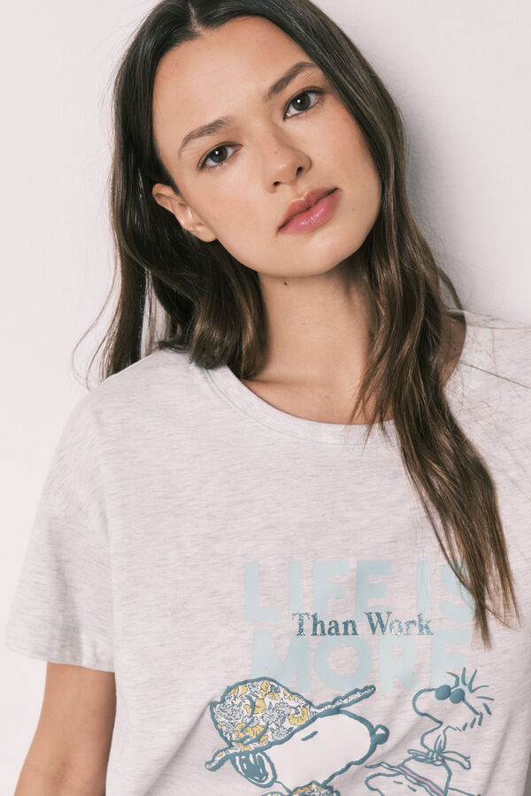 Women'secret Snoopy cotton long pyjamas grey