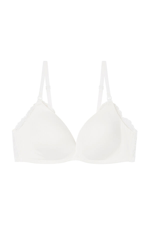 Womensecret LOVELY White lace triangle ' maternity ' bra beige