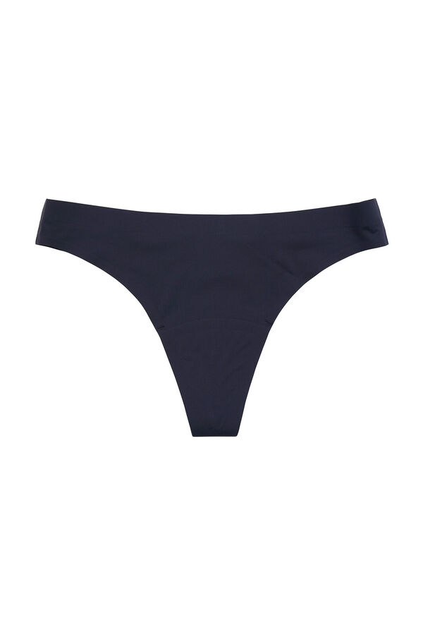 Modibodi Black recycled nylon seamless super light absorption period thong black