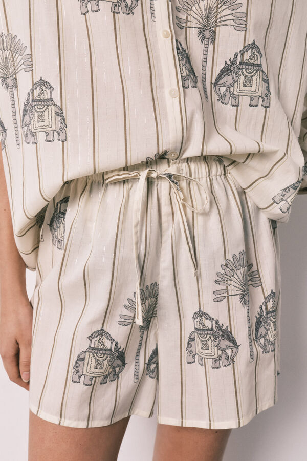 Women'secret Printed cotton short pyjamas white