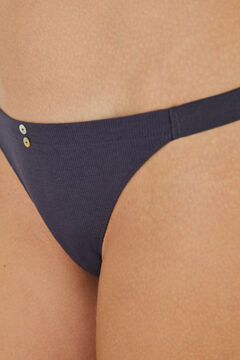 Womensecret Classic blue ribbed panty  blue