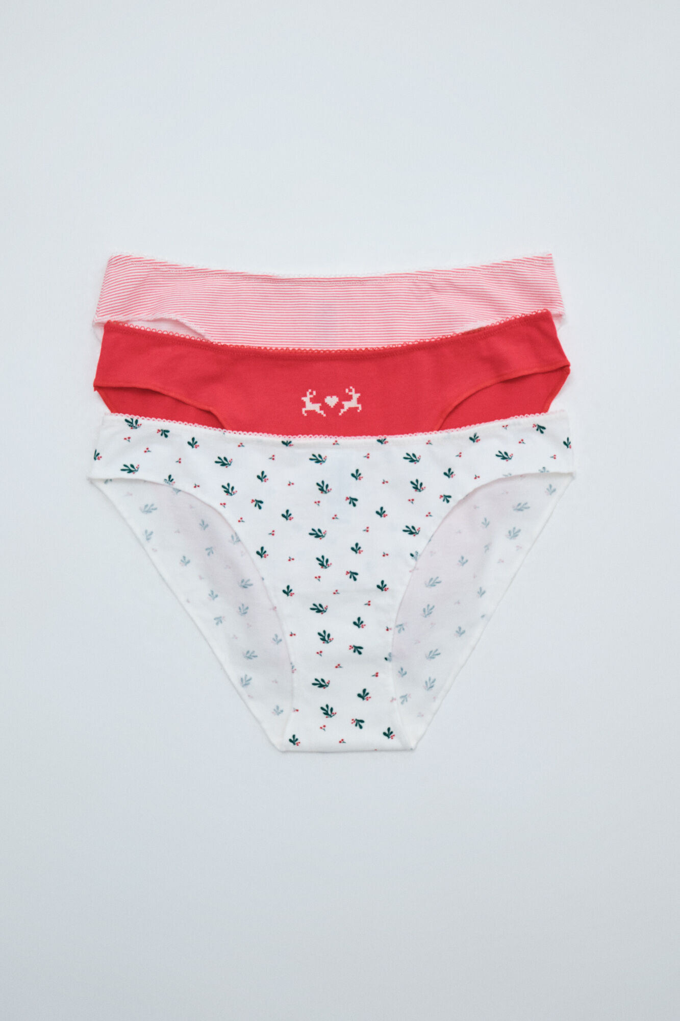Women'secret Red classic Christmas print 3-pack panties