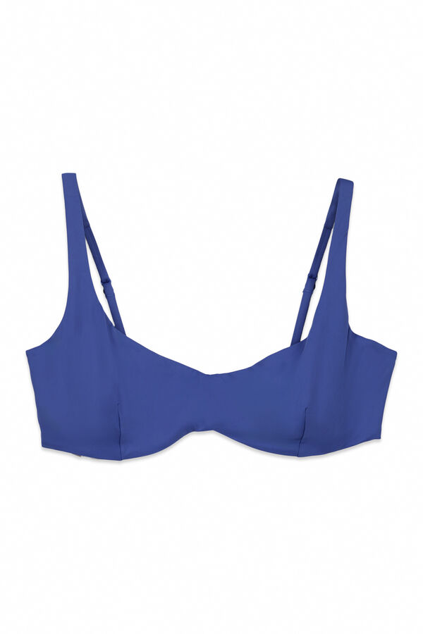Women'secret Haut bikini horizontal &agrave; armatures bleu bleu