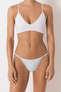 Women'secret Microfiber thong with lilac lace