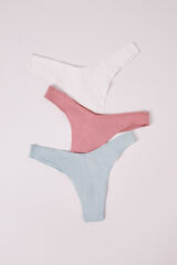HI&BYE Pink pack of 3 V-shaped Brazilian panties pink