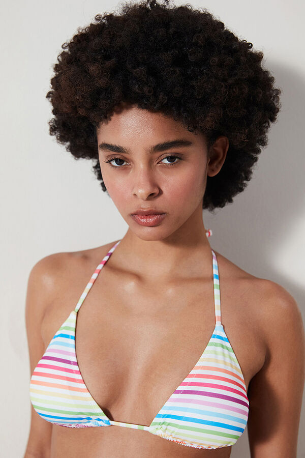 Womensecret Printed triangle bikini top rávasalt mintás