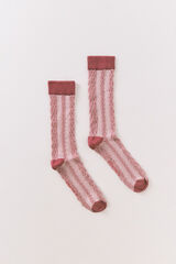 Women'secret Long pink braided socks pink