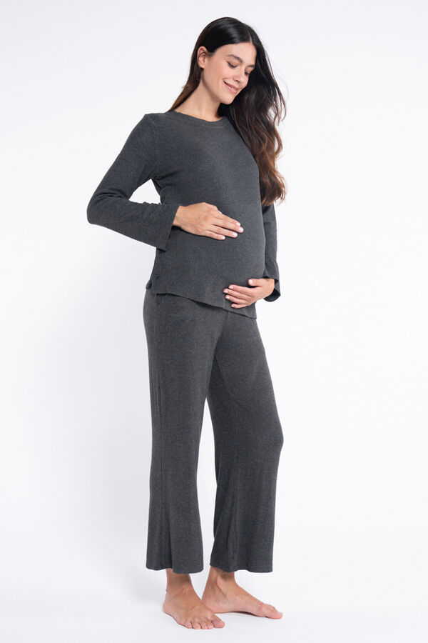 Ohma! Homepack mit weichem Stoff und Kn&ouml;pfe Grau