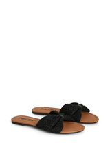 Pieces Jute sandals with bow black