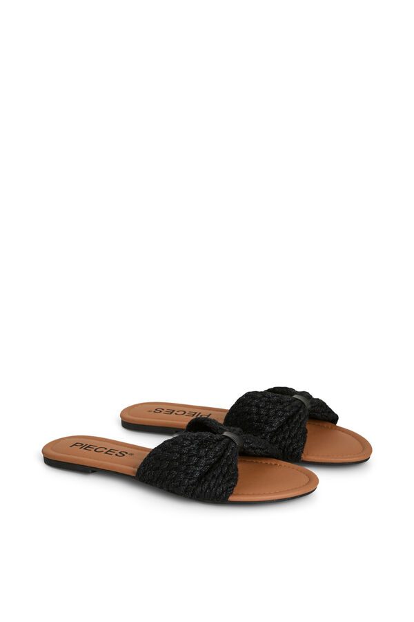 Pieces Jute sandals with bow black